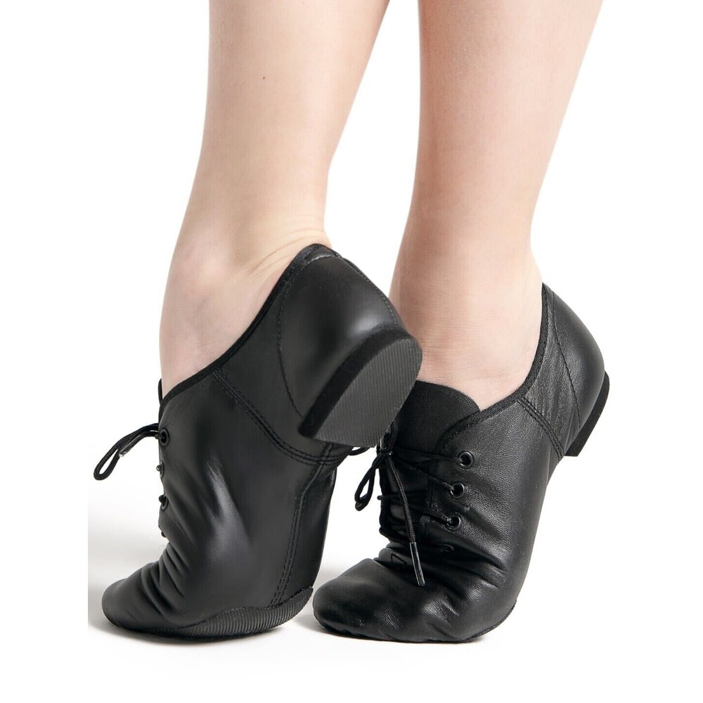 NEW Capezio Women's Size‎ 5.5 M Split Sole Black Techno-Jazz Oxford Shoes EJ1